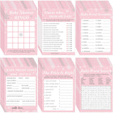 302 Pcs Winter Snowflake Baby Shower Games, 6 Games, 50 Sheets Each, Baby Shower, Word Scramble, Word Search, Predictions And Advice(Pink)