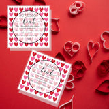 Hot Cocoa Bomb Instruction Cards | 30 Pack | Hot Cocoa Bomb Supplies | White Card With Valentine Design (Square With Hearts)