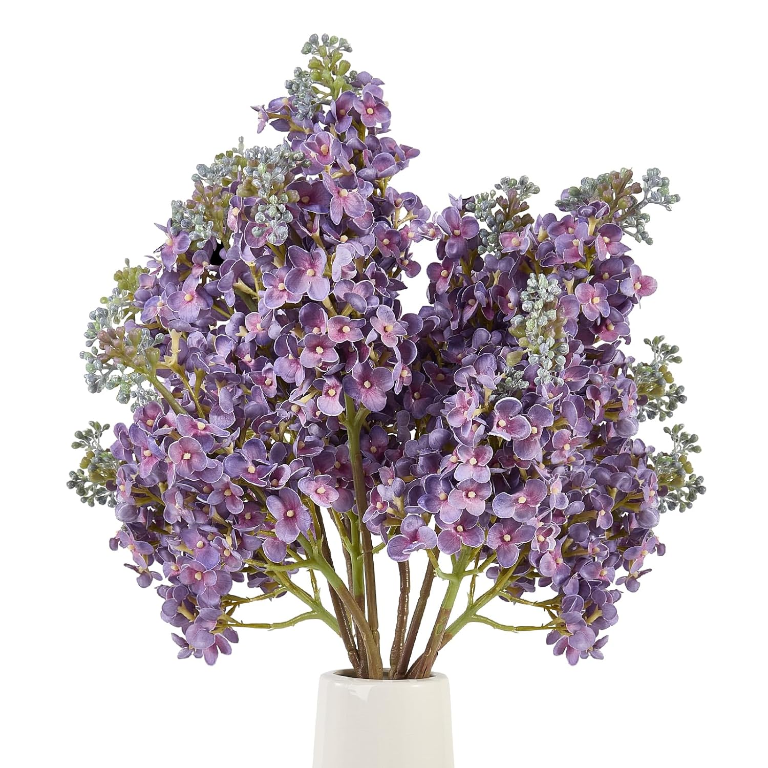 4Pcs 25.6Inch Lilac Artificial Flowers Purple Fake Delphinium Long Stem Silk Real Touch Flower Faux Lilac Floral Arrangement For Tall Vase Table Centerpieces Wedding Garden Home Decoration?Purple?