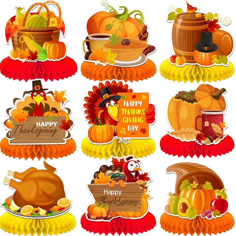 Thanksgiving Decorations Give Thanks Honeycomb Centerpiece Party Decor