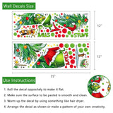 Merry Christmas Wall Decals Stickers, Xmas Tree Max Dog 2026 New Year Bedroom Decor Home Kitchen Decorations, Winter Holiday Red Green Polka Dots Farmhouse Living Room Art Kids Boys Girls Gift