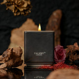 Candles For Home Scented, Modern Rustic Ceramic Candle Jar, Soy Candles Non Toxic In Elegant Ceramic Jar, Dark Leather & Oud