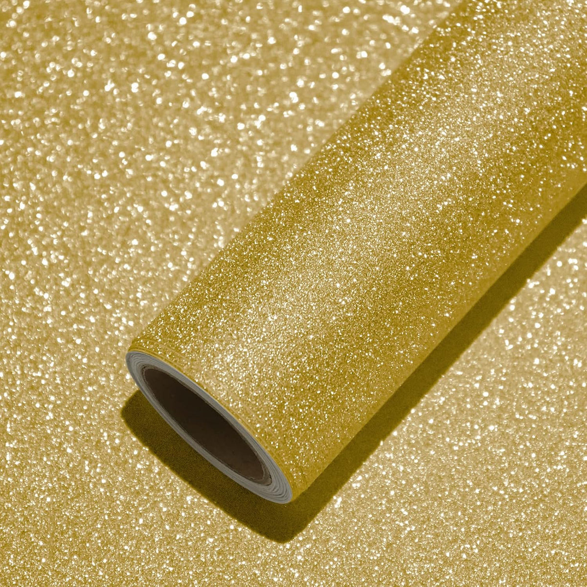 Gold Glitter Vinyl Self Adhesive Contact Paper Sparkly Wallpaper Stick And Peel Glittery Golden Wall Paper Cover Decorative For Bedroom Kitchen Cabinet Dresser Drawer Liner Diy 15.7''X354''