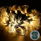 Fiber Optic Fairy Lights Battery Operated, 33Ft 60 Led Mini Firework String Lights With Timer, Green Wire Christmas Tree