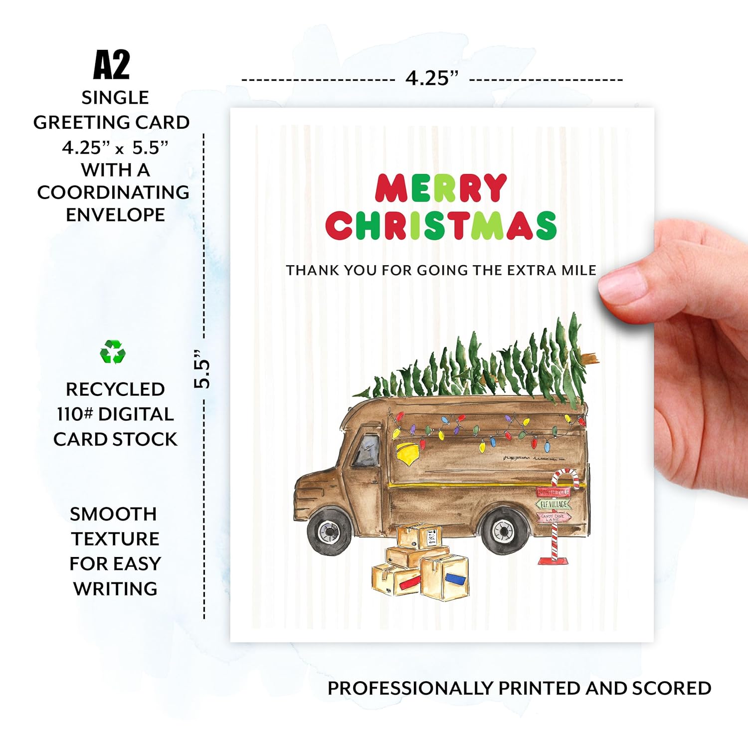 Thank You My Driver, Heartfelt Christmas Gifts For Delivery Drivers & Couriers, Appreciation Card To Show Gratitude This Holiday, Christmas Thank You Delivery Truck, Perfect Single Holiday Card