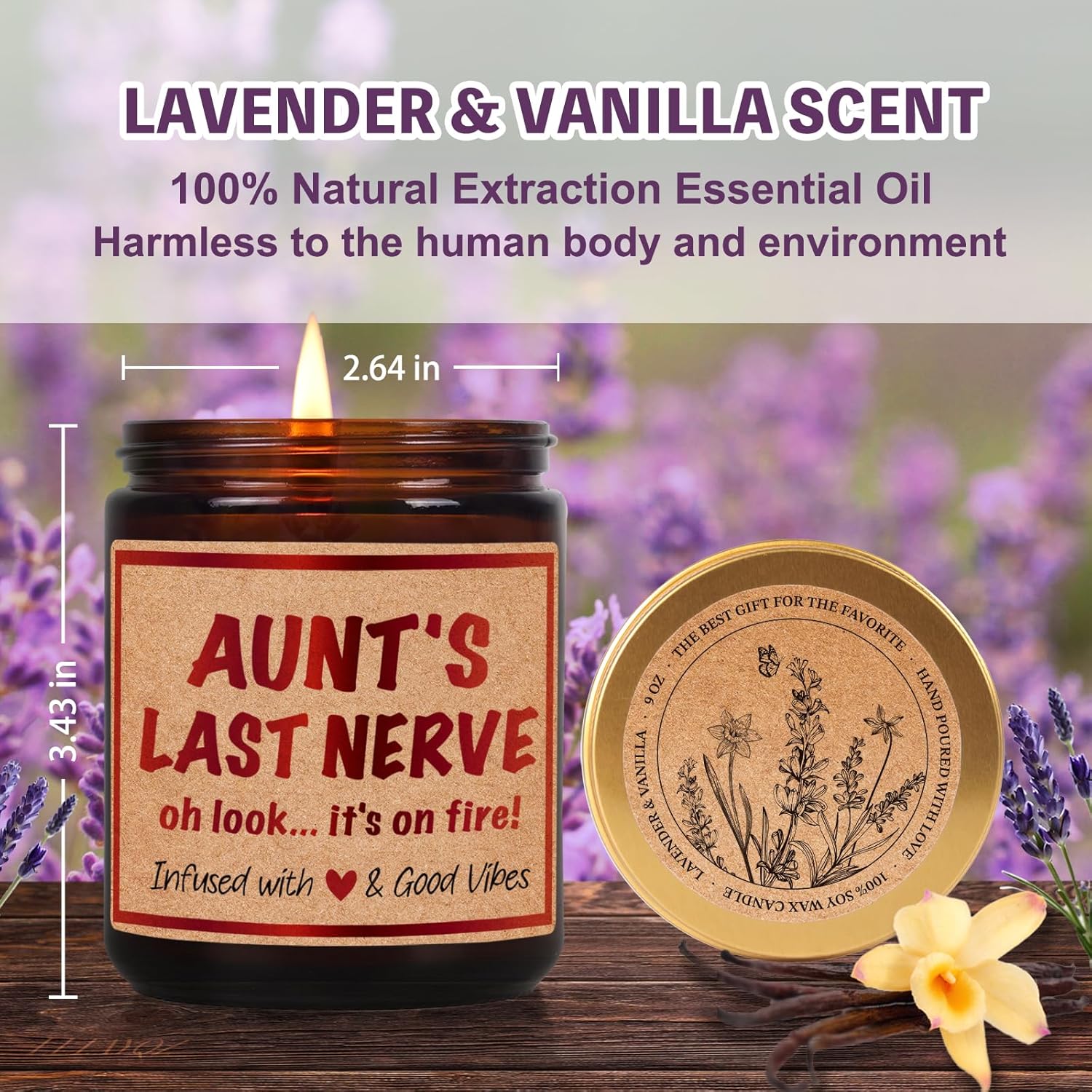 Thanksgiving Candle Gifts For Aunt From Niece Nephew, Unique Aunt'S Last Nerve Candle, Cool Aunts Birthday Christmas Lavender & Vanilla Candles Gift Ideas, Best Auntie Candles Gifts For Women-101