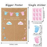 Gender Reveal Games Kit, Gender Reveal Voting Poster Board With 54 Voting Stickers For Gender Reveal Party Game Decorations(Brown)
