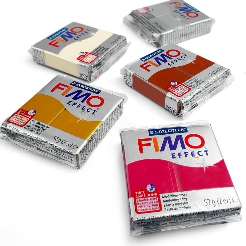 Fimo Effect Polymer Oven Modelling Clay - 57G - Set Of 5 - Metallic Finish