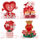 Hallmark Valentine's Day Pop Up Card Assortment (4 Cards with Envelopes) Signature Paper Wonder 3D Cards
