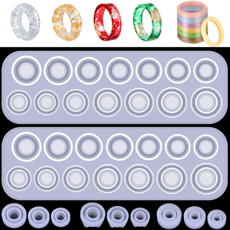 11 Pieces Resin Ring Mold Silicone Jewelry Diy Mold Epoxy Resin Castin