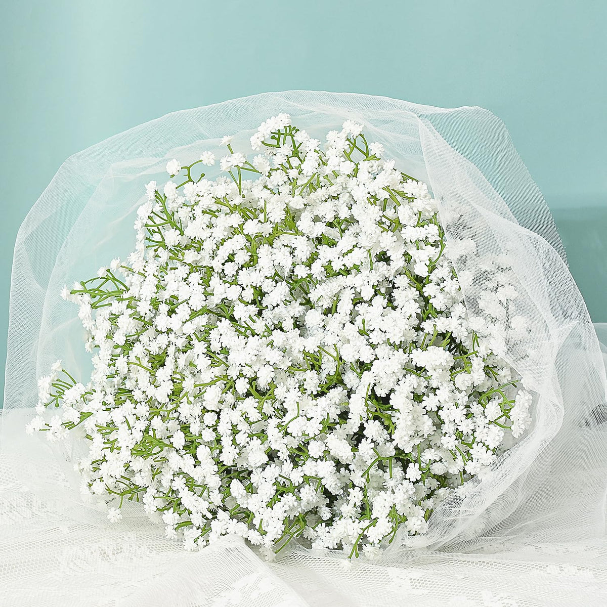 Babys Breath Artificial Flowers, 10 Pcs White Baby Breath Flowers Artificial Bulk, Fake Babys Breath Gypsophila Real Touch Faux Babys Breath For Wedding Floral Arrangement Home Decor
