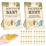 2Pcs Winnie The Pooh Baby Shower Decorations-Baby Shower Games-Baby Shwoer Party Decor-Baby Shower Table Sign Centerpieces-Baby Shower Games Pooh Birthday Supplies Party Decorations