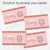 Big Dot of Happiness Pink Rose Gold Birthday - Happy Birthday Party Game Scratch Off Dare Cards - 22 Count