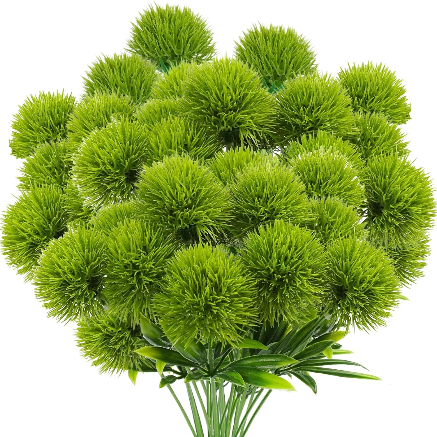 36Pcs Dandelion Artificial Flowers, Artificial Flowers For Decoration Fake Plants Bouquet Plastic Flowers For Home Decoration Wedding Decor Flower Arrangment Green