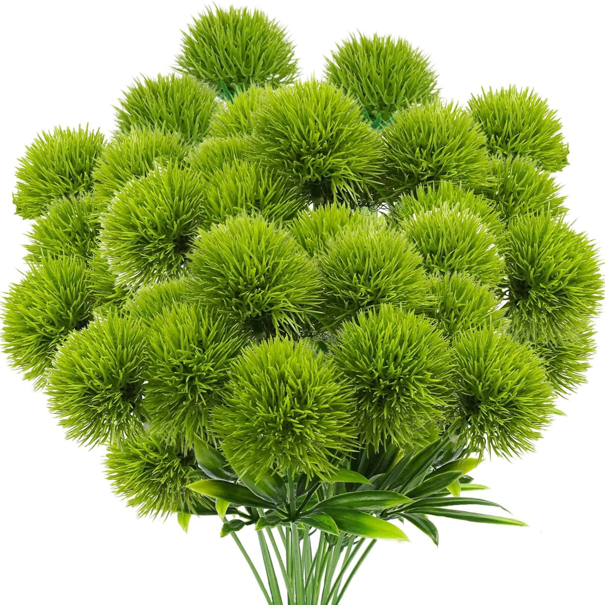 36Pcs Dandelion Artificial Flowers, Artificial Flowers For Decoration Fake Plants Bouquet Plastic Flowers For Home Decoration Wedding Decor Flower Arrangment Green