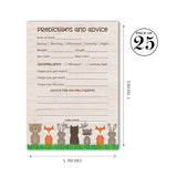 Woodland Animals Prediction And Advice Cards - Pack Of 25 - Rustic Gender Neutral Baby Shower Games, Wishes For New Parents Mom & Dad To Be Mommy & Daddy Message Shower Activity Keepsake G601-Pdav