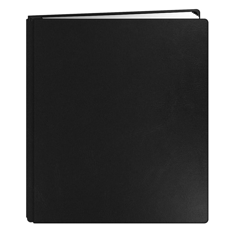 20-Page Family Treasures Deluxe Black Bonded Leather Cover Scrapbook For 8.5 X