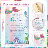 321 Pcs Mermaid Baby Shower Game Supplies For Girl 5 Set Include 50 Activity Cards 20 Pencils 1 Don'T Say Baby Sign 50 Clothespins For Price Is Right Prediction Bingo Game Party Decor