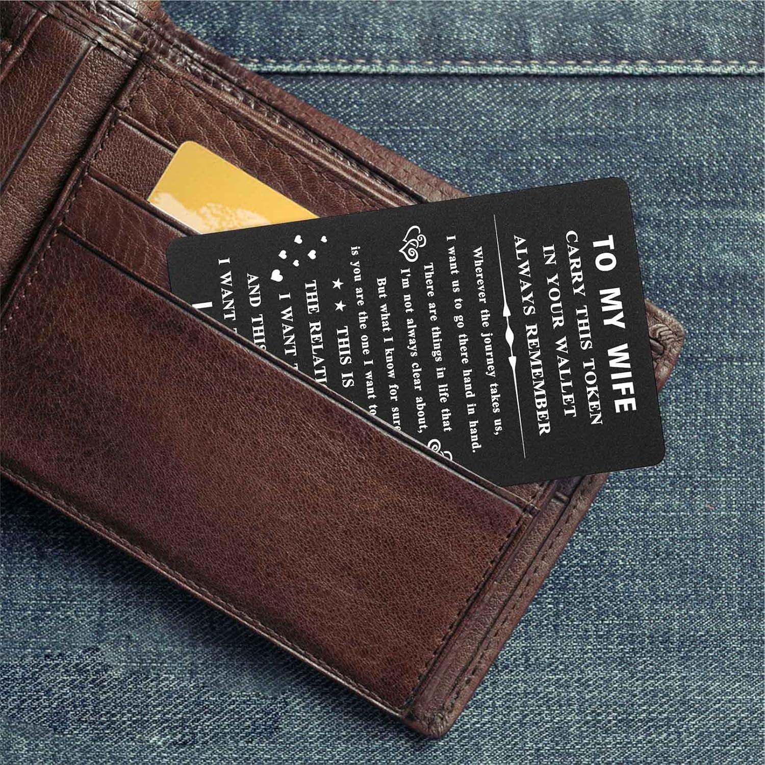 Anniversary Card For Wife Birthday Gifts, Christmas Gifts For Wife Wallet Card, Mothers Day, Valentines Day Gift For Her