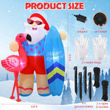 Christmas Inflatable Decorations, 6.5 Ft Santa Claus Decoration Outdoor With Air Blower Led Lights Blow Up Garden Decor