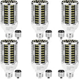 LED Corn Light Bulbs 6 Pack 50W 6500LM 500W Equivalent 5000K Daylight E26/E39 Warehouse Garage Lighting