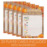 Rustic Fall Little Pumpkin Baby Shower Emoji Game – 20 Cards For Autumn Baby Shower Party Activities And Gender Neutral Fall Celebrations