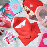 Valentine'S Day Cards Assortment Blank Heart Shaped Red Love Note Cards Bulk 4 X 6'' Assorted Valentines Greeting With Red Envelopes And Sweet Heart Stickers(45 Set)