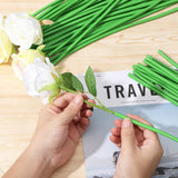 50Pcs Flower Stem Covers Green Tubing Roll Tubes For Bundling Artificial Flowers Diy Bouquets Wedding Corsage Arrangement