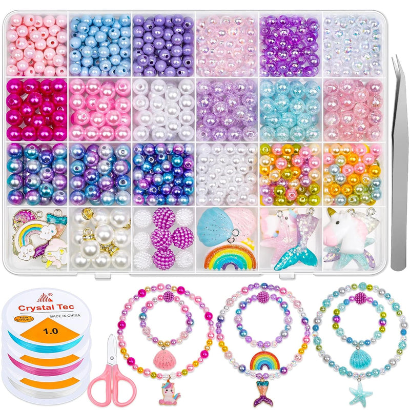 773Pcs Mermaid Charm Diy Beads For Jewelry Making, Unicorn Diy Bracelet Making