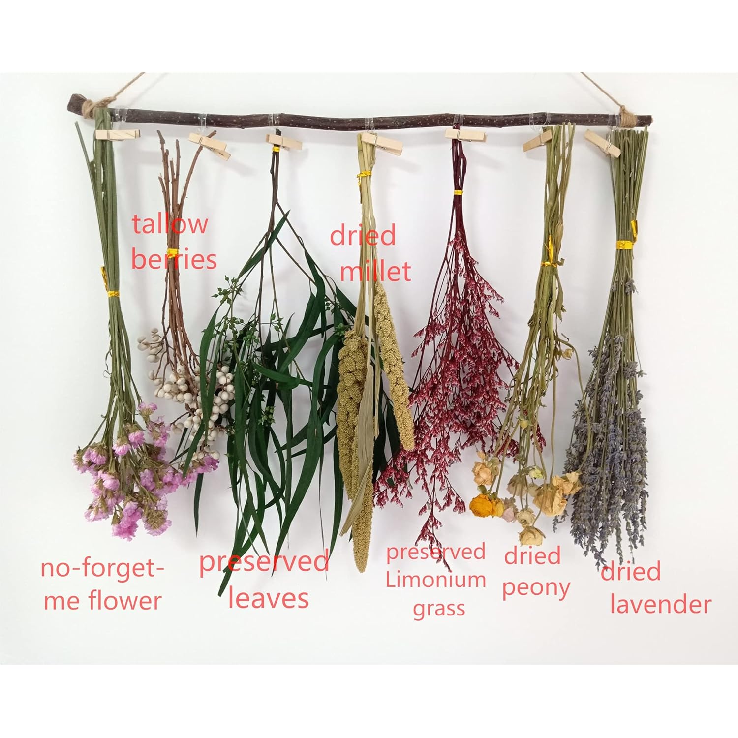 Dried Flower Rack Dried Flower Wall Hanging Farmhouse Wall Decor Dried Herb Rack - Lavender