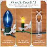 Luna Christmas Light Hanger - All-In-One Clip, Universal Gutter & Shingle, 1000 Pack, Use With C9, C7 & Led Mini Lights