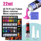 Acrylic Paint Set For Kids, Art Painting Supplies Kit With 18 Paints, 5 Canvas Panels, 8 Brushes, Table Easel, Etc, Premium Paint Set For Students, Artists And Beginner