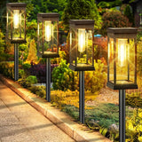 8 Pack Upgraded Solar Pathway Lights Large LED Waterproof Super Bright Garden Walkway Lights
