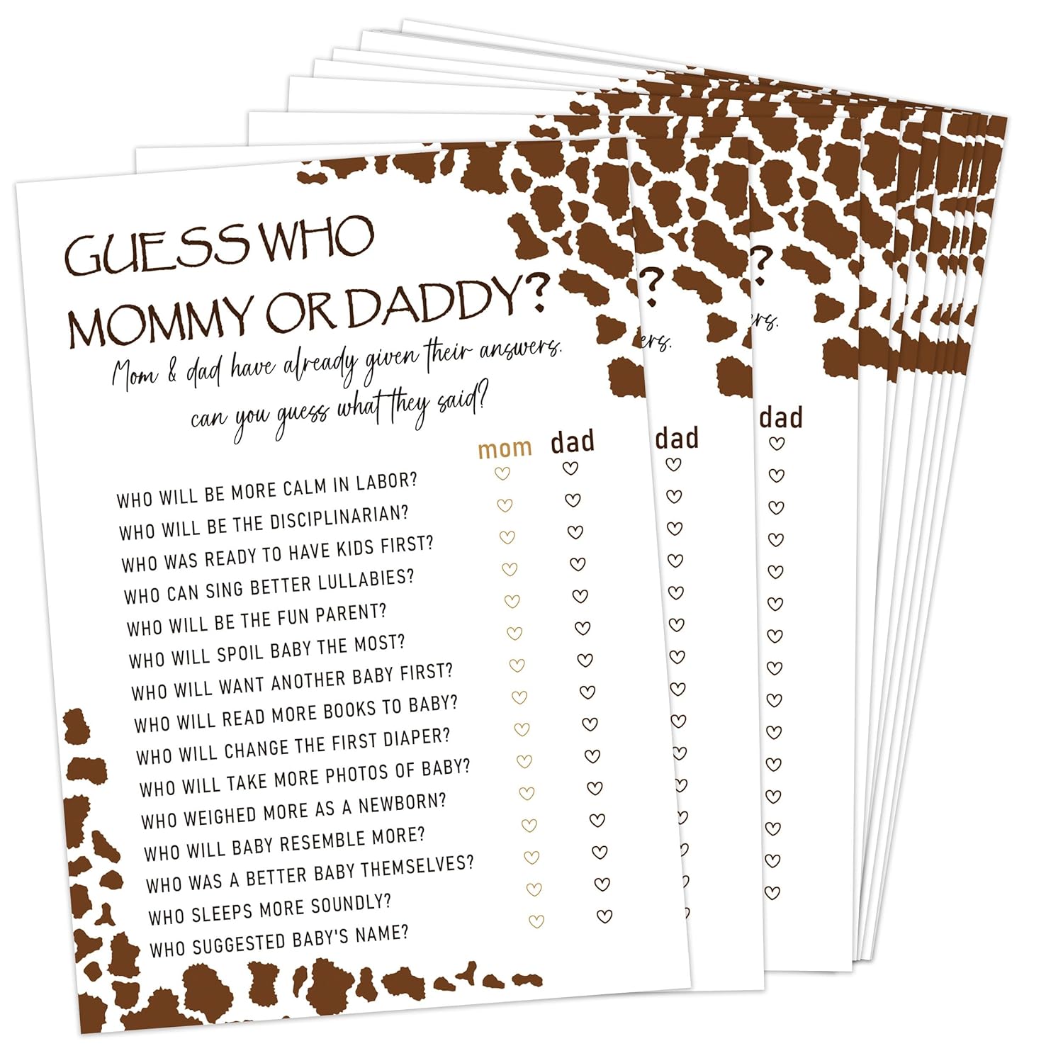 Baby Shower Games - Guess Who Mommy Or Daddy Game For 30 Guests With Game Cards, Gender Reveal Game, Cowboy Baby Shower Supplies (31)