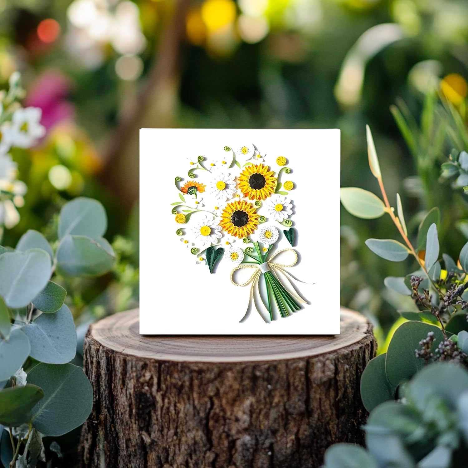 Sunflower Greeting Card For Mom,Happy Birthday And Mother Day Quilling Cards,3D Greeting Card Paper Handmade Art,Design Greeting Card Anniversary Thank You,Card With Envelop (Sunflower)