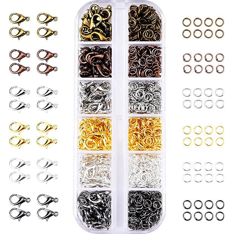 6 Colors Lobster Claw Clasps And 6 Colors Open Jump Rings For Jewelry Making (