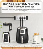 12 Outlet Metal Power Strip 2100J Surge Protector 6FT Cord 15A 1875W