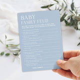 Baby Family Feud Game Kits For Baby Shower - Minimalism Sky Blue - 30 Fill In The Blank Game Cards With 1 Answer Card Each Set, Gender Reveal, Gender Neutral?Party Favor & Decor - B05