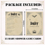 Hilarious Baby Shower Games, 25 Sets Halloween Baby Family Feud Game Cards, Spooky Pumpkin Gender Reveal Announcement Party Decorations Supplies - A08