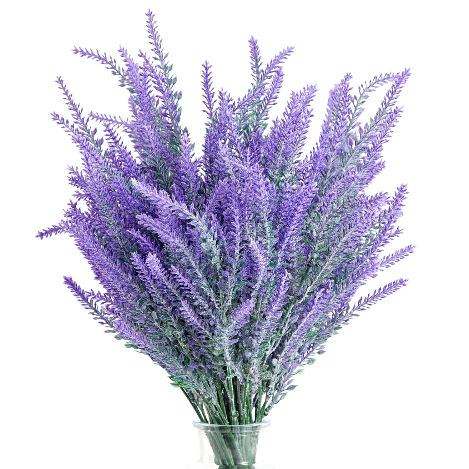 Artificial Lavender Flower Stems - Weather Resistant Artificial Flowers For Outdoors - Realistic Blooms For Wedding Centerpiece - Flexible Stems For Door Wreaths - Pack Of 12, 14" H