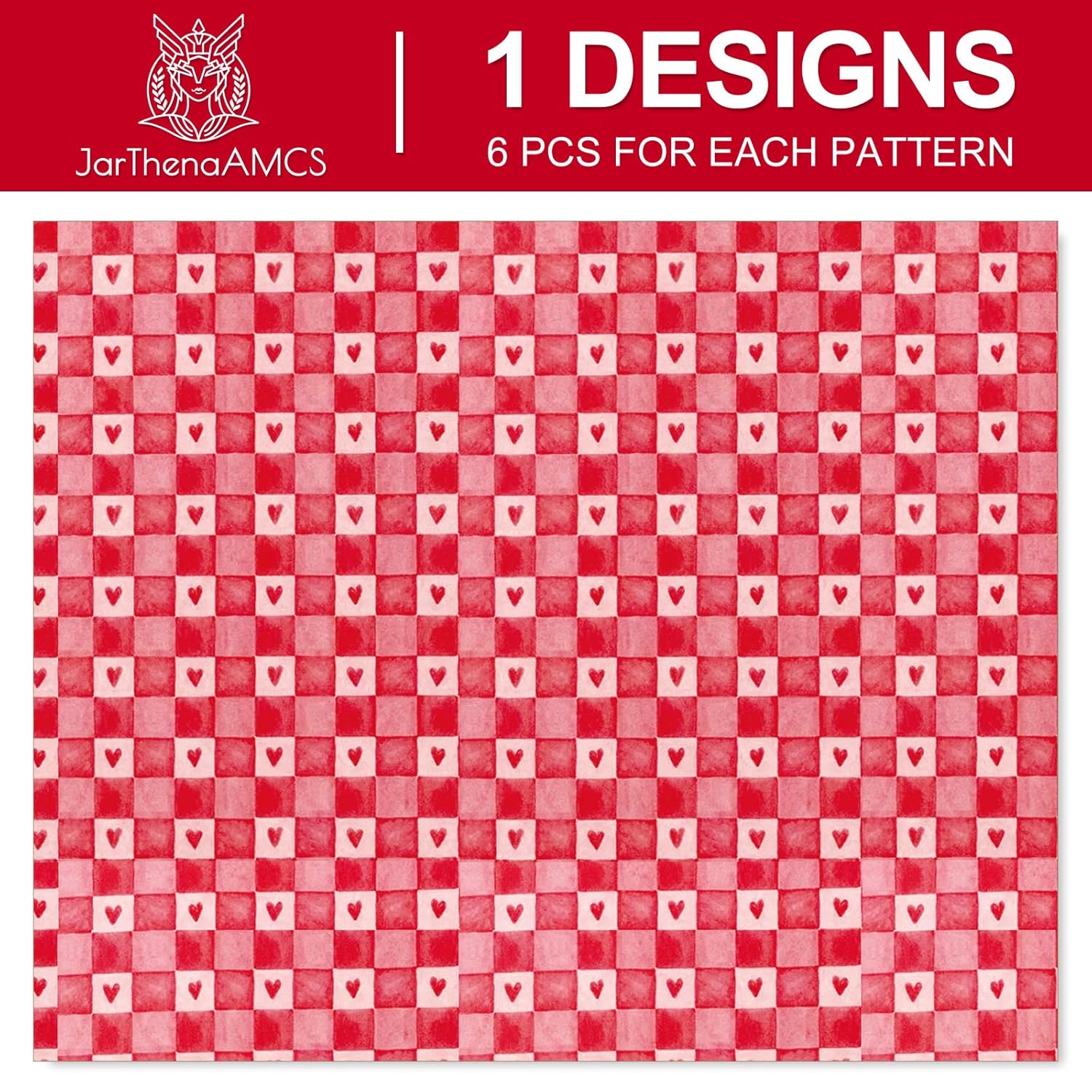 6 Sheets Valentine'S Day Wrapping Paper -Not Roll- Red Plaid Heart Gift Wrap Paper Folded Flat Craft Paper For Wedding Anniversary Party Supplies, 27.6 X 39.4 Inch