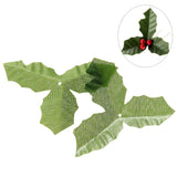 50Pcs Artifical Leaves Rose Flower Leaf Wedding Bouquet Garden Home Decor Crafts - Green