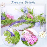 2 Pack 6 Ft Artificial Flower Garland With Lilac And Lavender Purple Pink Flower Fake Wisteria Vines Summer Greenery Eucalyptus Garland For Wedding Mantle Porch Stair Table Indoor Decor