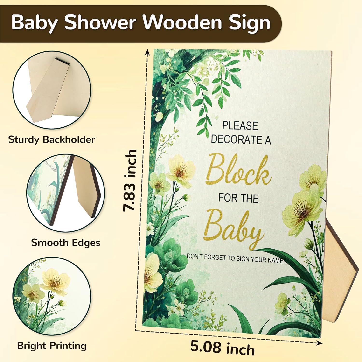 124-Piece Baby Shower Games Kit With Wooden Blocks, Prediction Cards, And Acrylic Paint Pens – Creative Baby Shower Activities, Decorations, And Keepsakes For Gender Neutral Parties (Light Wood)