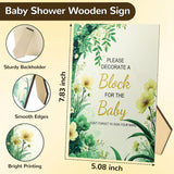 124-Piece Baby Shower Games Kit With Wooden Blocks, Prediction Cards, And Acrylic Paint Pens – Creative Baby Shower Activities, Decorations, And Keepsakes For Gender Neutral Parties (Light Wood)