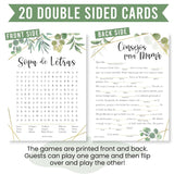 20 Greenery Juegos Para Baby Shower En Española-Juegos De Baby Shower, Hilarious Games In Spanish, Bingo Española, Quien Conoce Mas A Mama