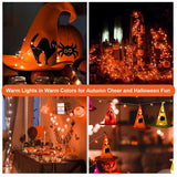 Fairy Lights Battery Operated, 8 Pack Orange Twinkle String Lights 20 Led 7Ft Waterproof For Bedroom Decor, Halloween, C