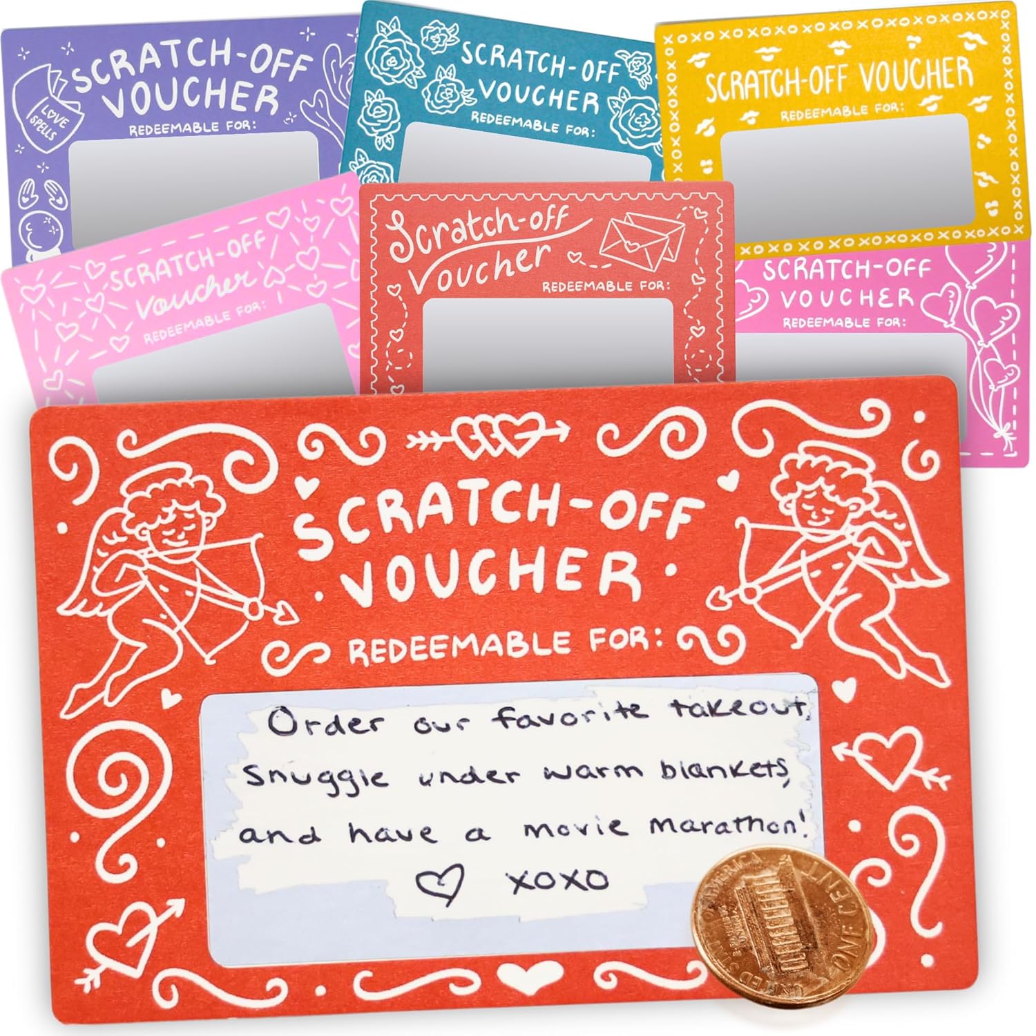 24 Love Coupons For Him - Diy Scratch Off Date Night Ideas With Stickers And Envelopes - Valentine'S Day Gift - Romantic Gifts - 3.15X4.72 Inch Mini Date Night Shenanigans Voucher Cards