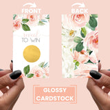 Graceful Floral Bridal Shower Scratch-Off Game Cards: 30 Pack For Wedding Engagement Party, Blush And Gold