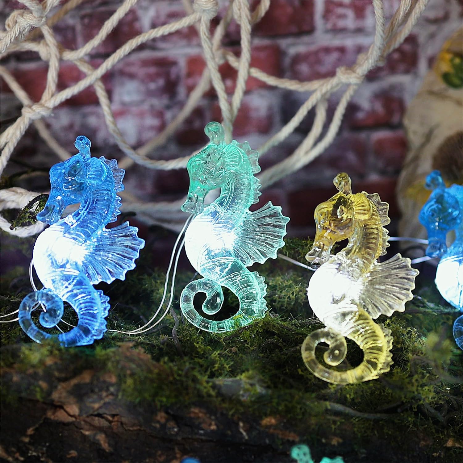 Seahorse String Lights Decorative Ocean Fairy Lights Plug In Or Battery Operated String Lights Beach Decoration For Bedr